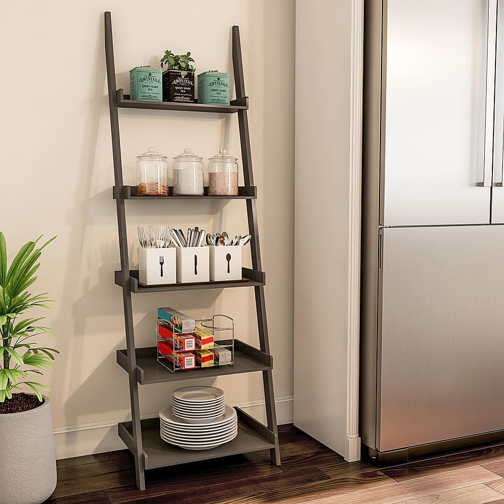 Best Buy Hastings Home 5Tier Ladder Bookshelf, Slate Gray Slate Gray