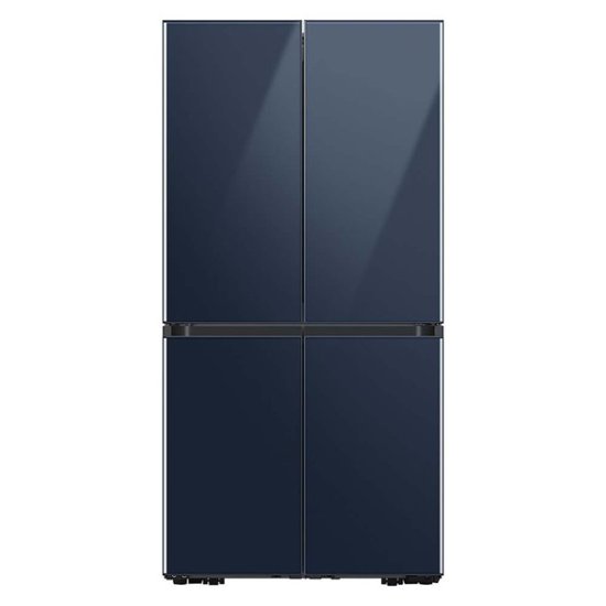 Front Zoom. Samsung - Bespoke 23 cu. ft. 4-Door Flex French Door Counter Depth Refrigerator with WiFi and Customizable Panel Colors - Navy glass.