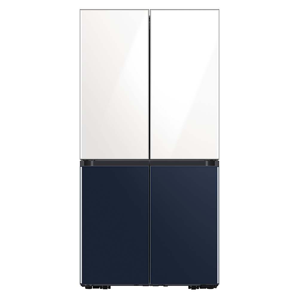 Angle View: Samsung - BESPOKE 23 cu. ft. 4-Door Flex French Door Refrigerator with WiFi and Customizable panels (panels sold separately) - Custom Panel Ready