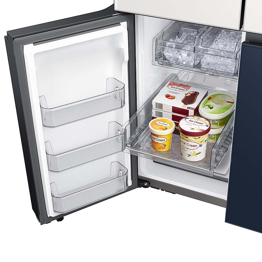 Alt View 16. Samsung - BESPOKE 29 cu. ft. 4-Door Flex French Door Smart Refrigerator with Customizable Panels (panels sold separately) - Custom Panel Ready.