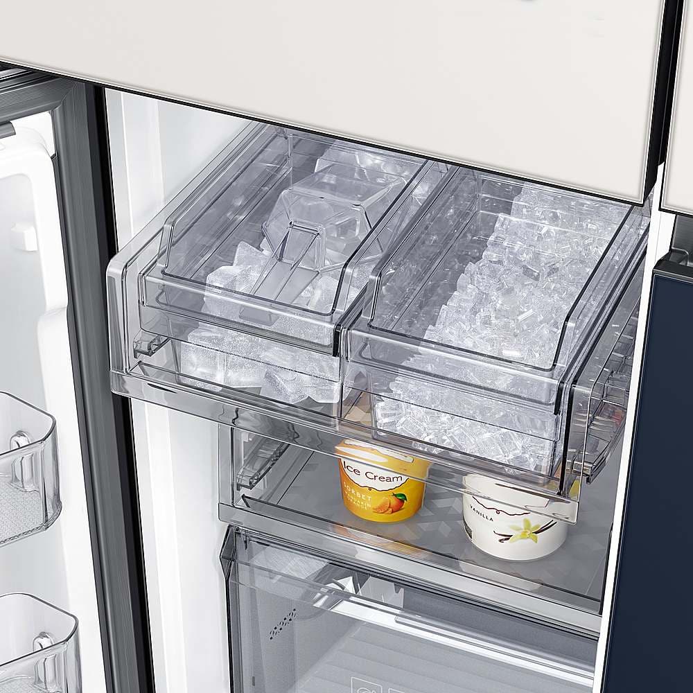 Alt View 17. Samsung - BESPOKE 29 cu. ft. 4-Door Flex French Door Smart Refrigerator with Customizable Panels (panels sold separately) - Custom Panel Ready.