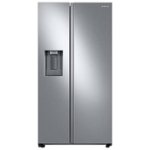 Front. Samsung - 27.4 cu. ft. Side-by-Side Smart Refrigerator with Large Capacity - Stainless Steel.