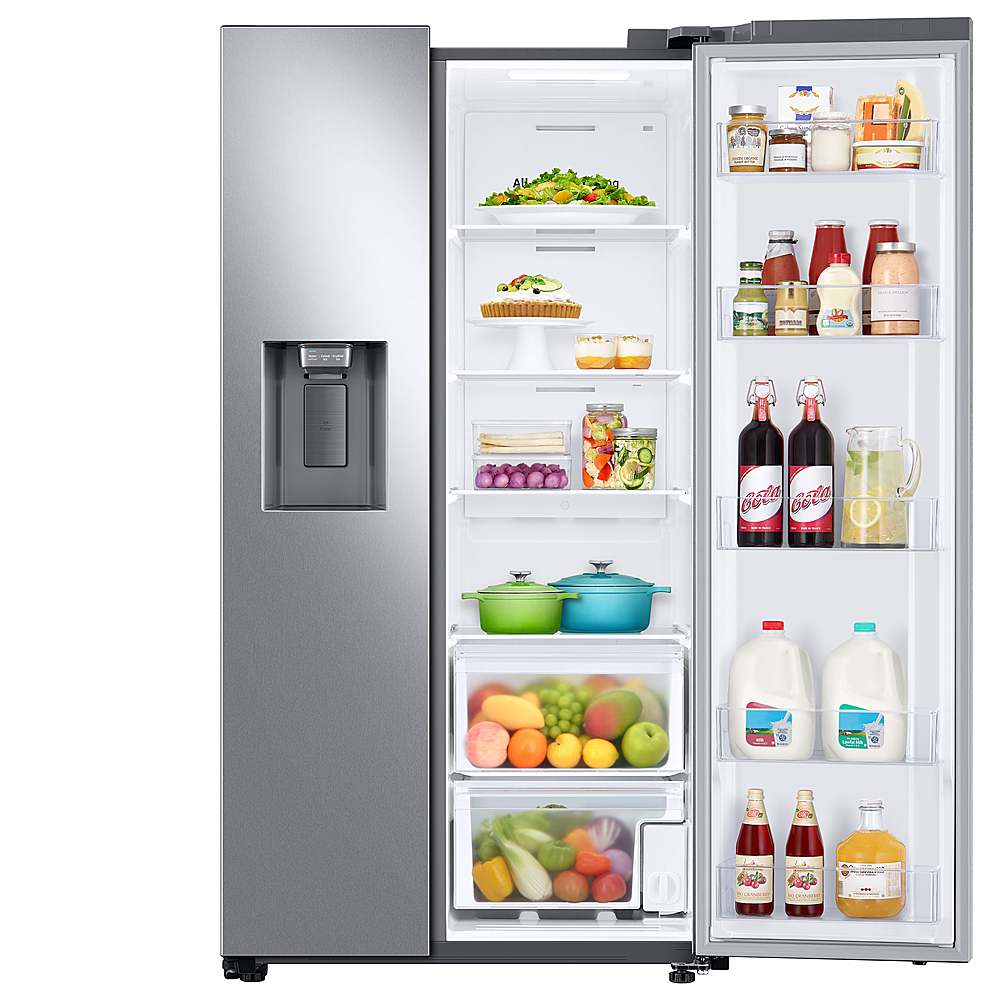 Alt View 17. Samsung - 27.4 cu. ft. Side-by-Side Smart Refrigerator with Large Capacity - Fingerprint Resistant Stainless Steel.