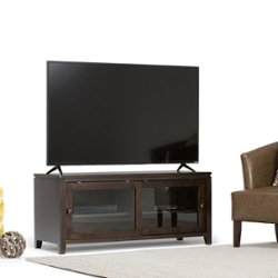 Simpli Home - Cosmopolitan SOLID WOOD 48 inch Wide Contemporary TV Media Stand in Mahogany Brown For TVs up to 50 inches - Mahogany Brown - Front_Zoom