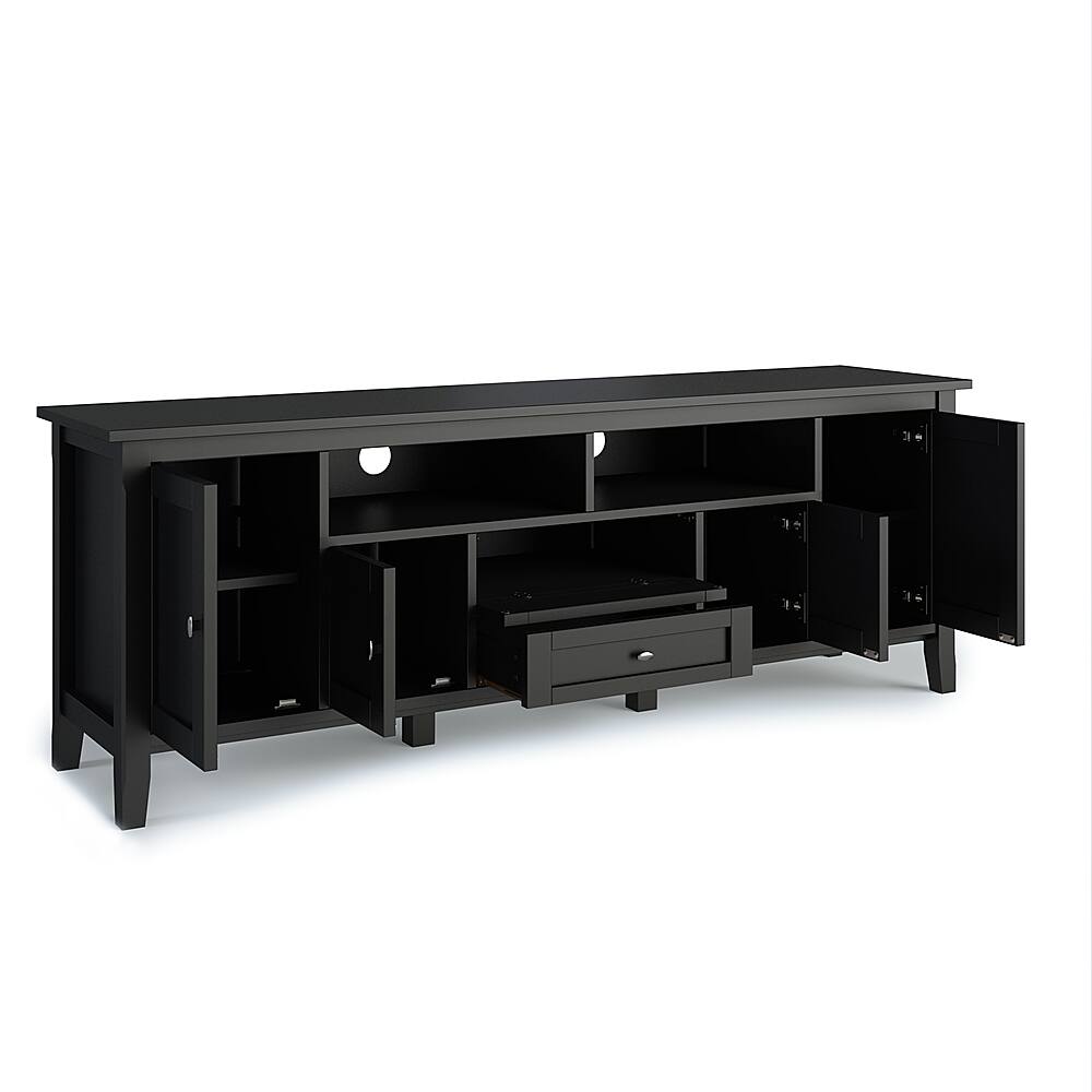 Alt View 11. Simpli Home - Warm Shaker SOLID WOOD 72 in Wide TV Media Stand & For TVs up to 80 inches - Black.