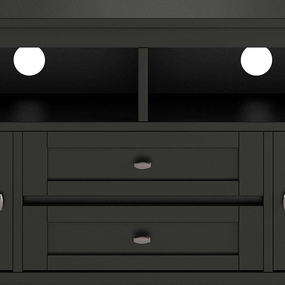 Alt View 12. Simpli Home - Warm Shaker SOLID WOOD 72 in Wide TV Media Stand & For TVs up to 80 inches - Black.