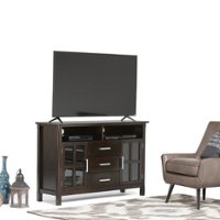 Simpli Home - Kitchener Solid Wood 53 inch Wide Contemporary TV Media Stand For TVs up to 55 inches - Hickory Brown - Front_Zoom