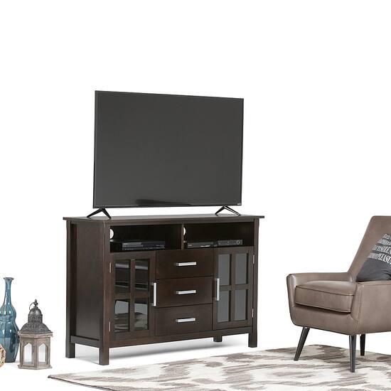 Simpli Home Kitchener Solid Wood 53 inch Wide Contemporary TV