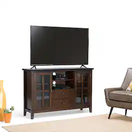 Simpli Home - Artisan Solid Wood 53 inch Wide Transitional TV Media Stand For TVs up to 60 inches - Russet Brown