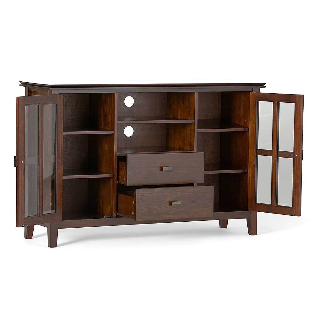 Alt View 2. Simpli Home - Artisan Solid Wood 53 inch Wide Transitional TV Media Stand For TVs up to 60 inches - Russet Brown.