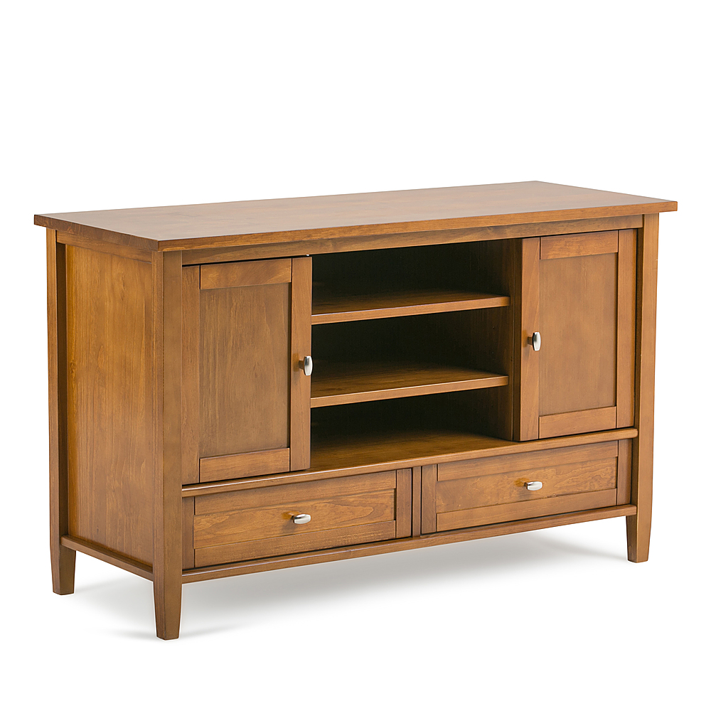 Angle View: Sauder - Cottage Road Collection TV Cabinet for Most Flat-Panel TVs Up to 42" - Soft White/Lintel Oak