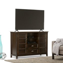 Simpli Home - Burlington Solid Wood 54 inch Wide Transitional TV Media Stand For TVs up to 60 inches - Mahogany Brown - Front_Zoom
