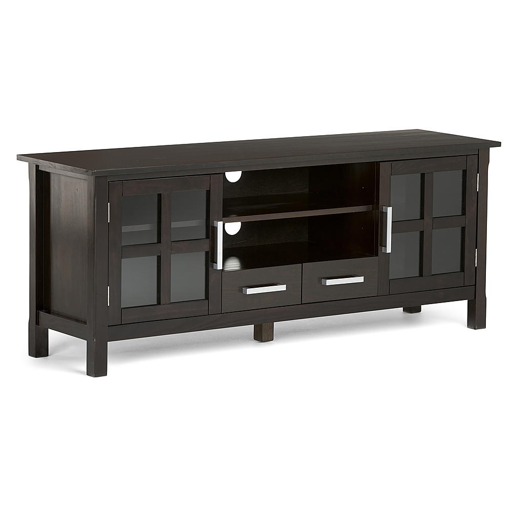 Angle View: Simpli Home - Kitchener SOLID WOOD 60 inch Wide Contemporary TV Media Stand in Hickory Brown For TVs up to 65 inches - Hickory Brown
