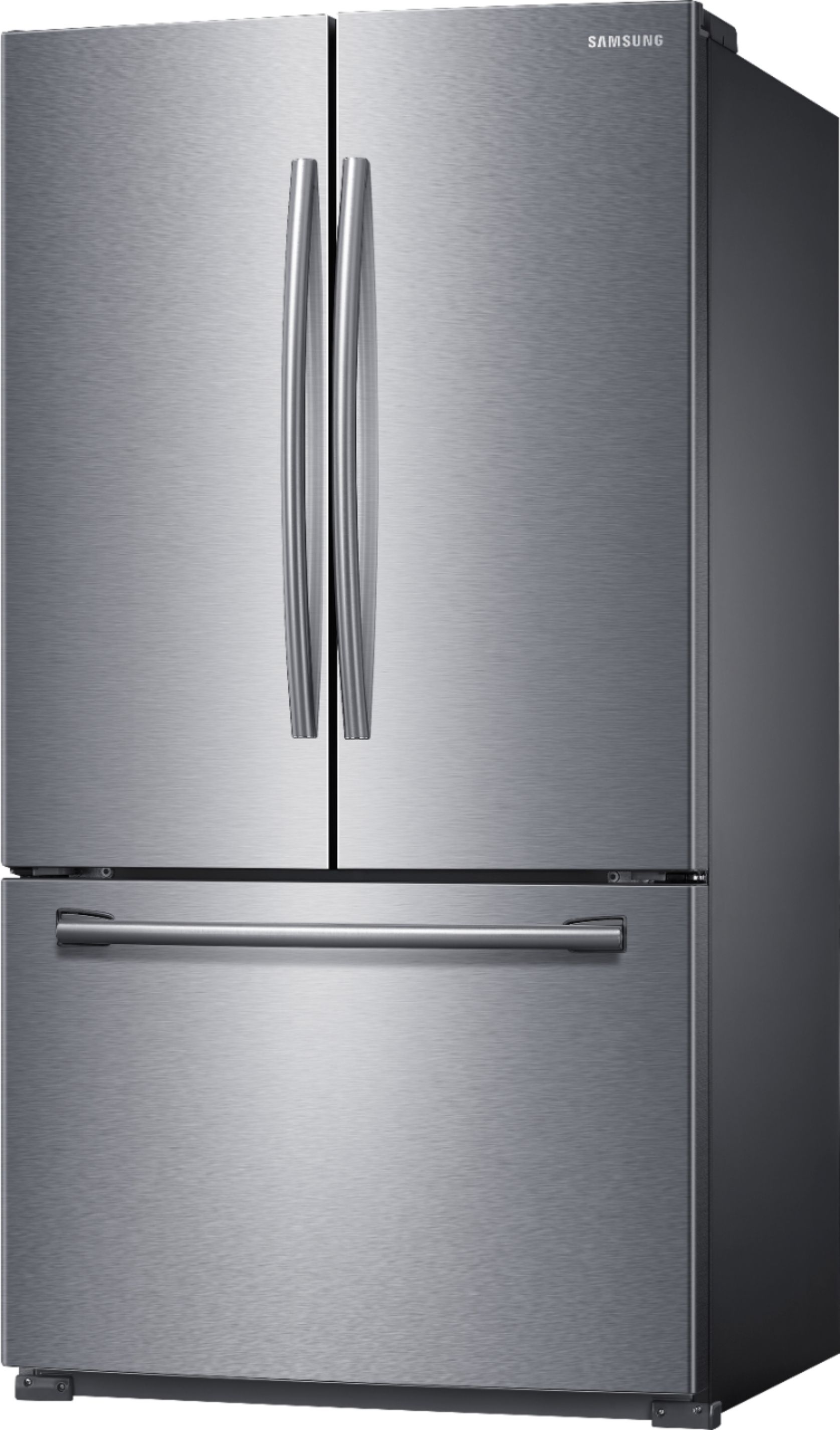 Left View: Samsung - 25.5 Cu. Ft. French Door Refrigerator with Filtered Ice Maker - Stainless steel