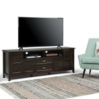 Simpli Home - Burlington Solid Wood 72 inch Wide Transitional TV Media Stand For TVs up to 80 inches - Mahogany Brown - Front_Zoom