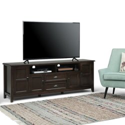 Simpli Home - Burlington Solid Wood 72 inch Wide Transitional TV Media Stand For TVs up to 80 inches - Mahogany Brown - Front_Zoom