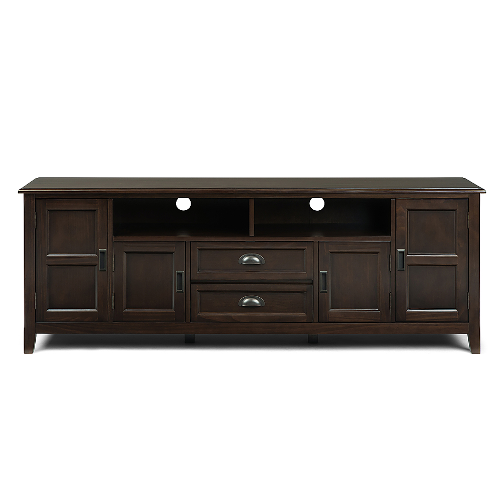 Left View: Walker Edison - Modern Storage Console for Most TVs Up to 64" - Birch