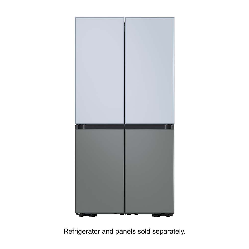 Alt View 13. Samsung - Bespoke 4-Door Flex Refrigerator Panel - Bottom Panel - Gray Glass.
