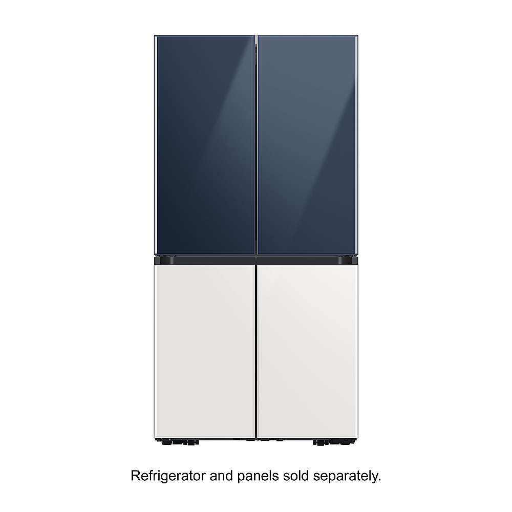 Alt View 12. Samsung - Bespoke 4-Door Flex Refrigerator Panel - Top Panel - Navy Glass.