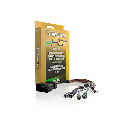 Front. Maestro - Plug and Play T-Harness for newer Harley Davidson Motorcycles - Black.