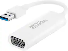 Front. Best Buy essentials™ - USB to VGA Adapter - White.