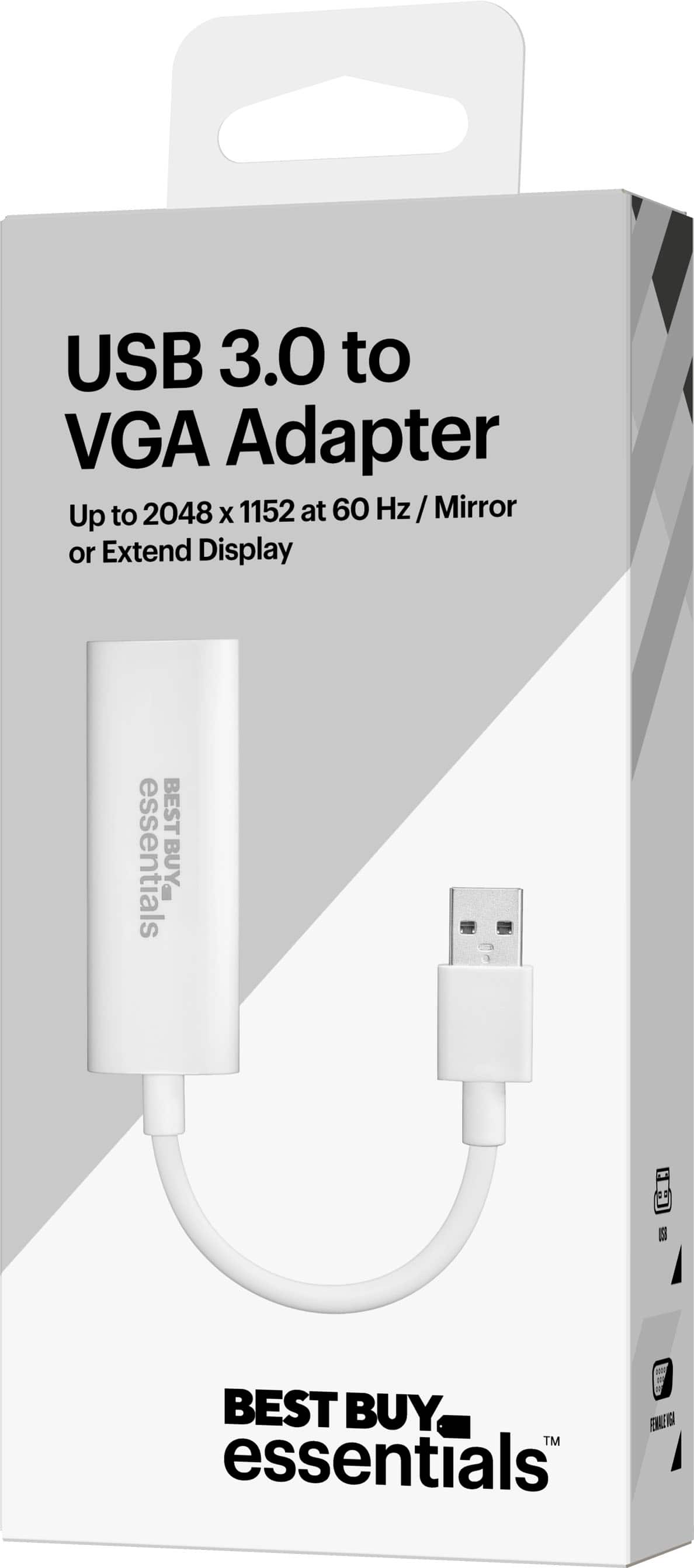 Alt View 15. Best Buy essentials™ - USB to VGA Adapter - White.