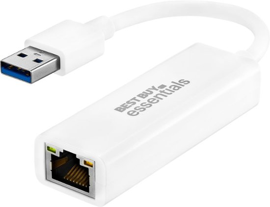 Front. Best Buy essentials™ - USB to Ethernet Adapter - White.