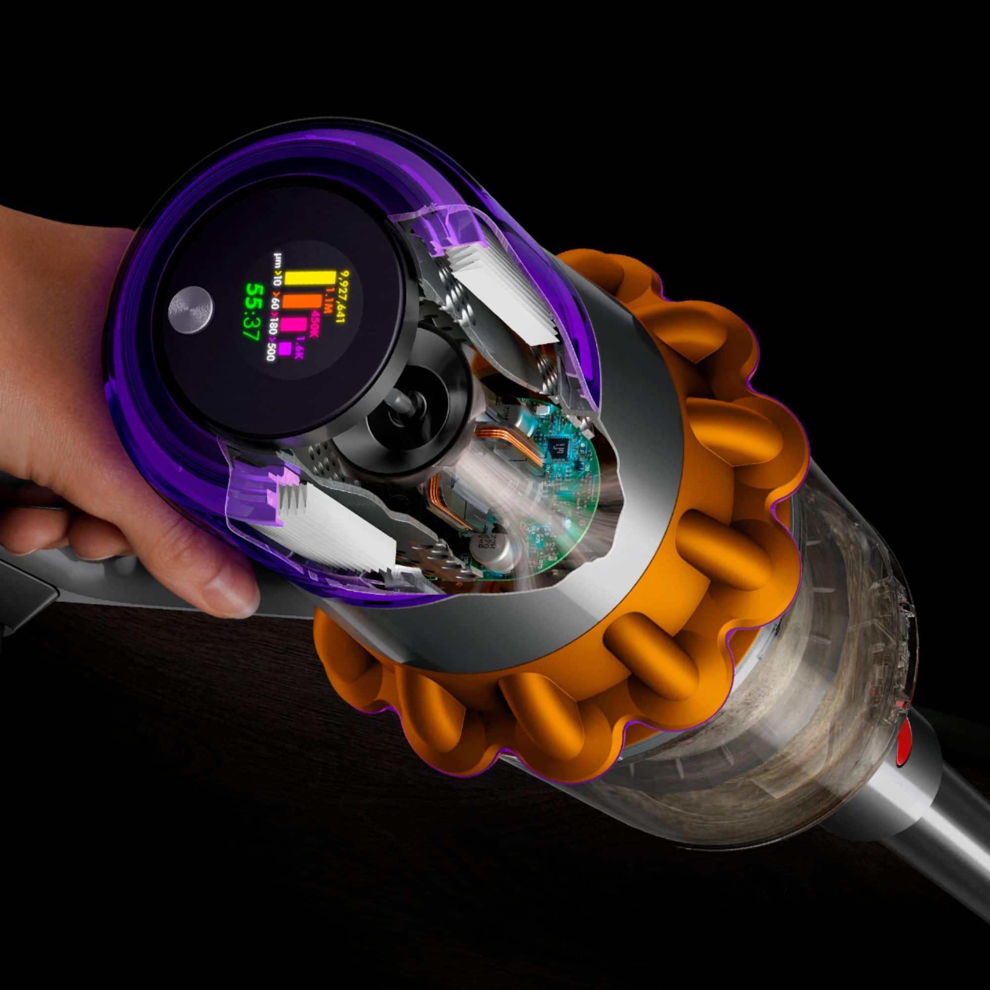 Alt View 18. Dyson - V15 Detect Cordless Vacuum - Yellow/Nickel.
