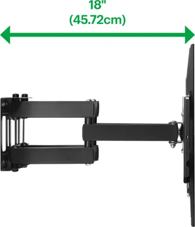 Best Buy essentials™ - Full Motion TV Wall Mount for 47–84" TVs - Black