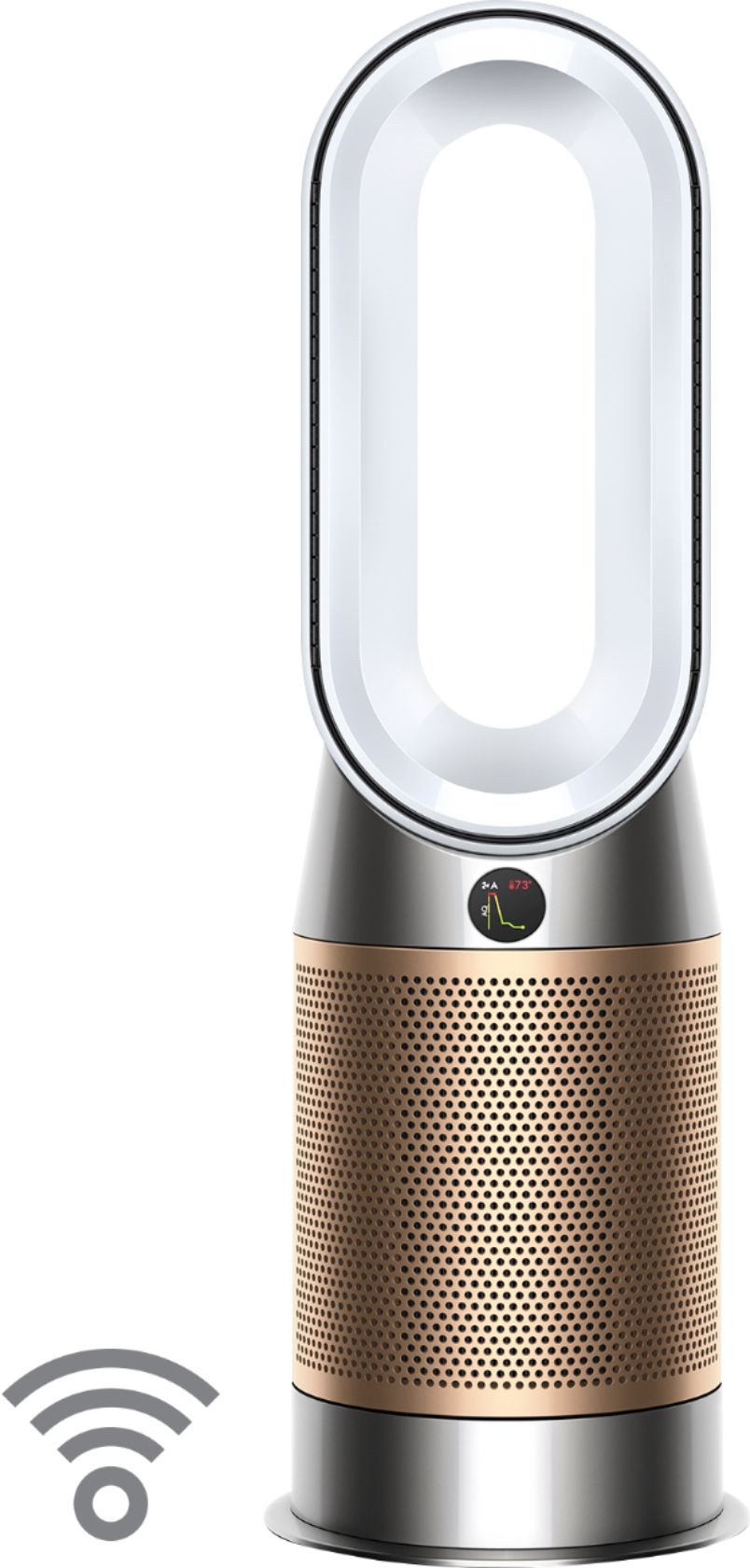 Angle View: Dyson - HP01 Pure Hot + Cool Air Purifier, Heater and Fan - White/Silver