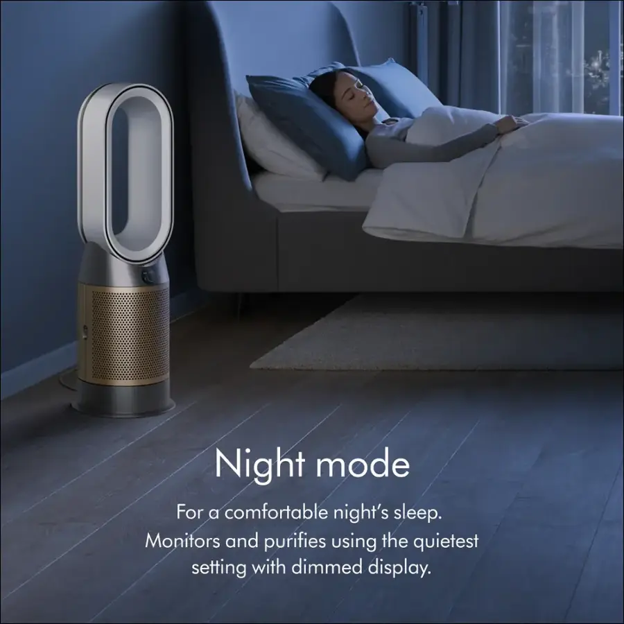 Night mode for a comfortable night's sleep. Monitors and purifies using the quietest setting with dimmed display.