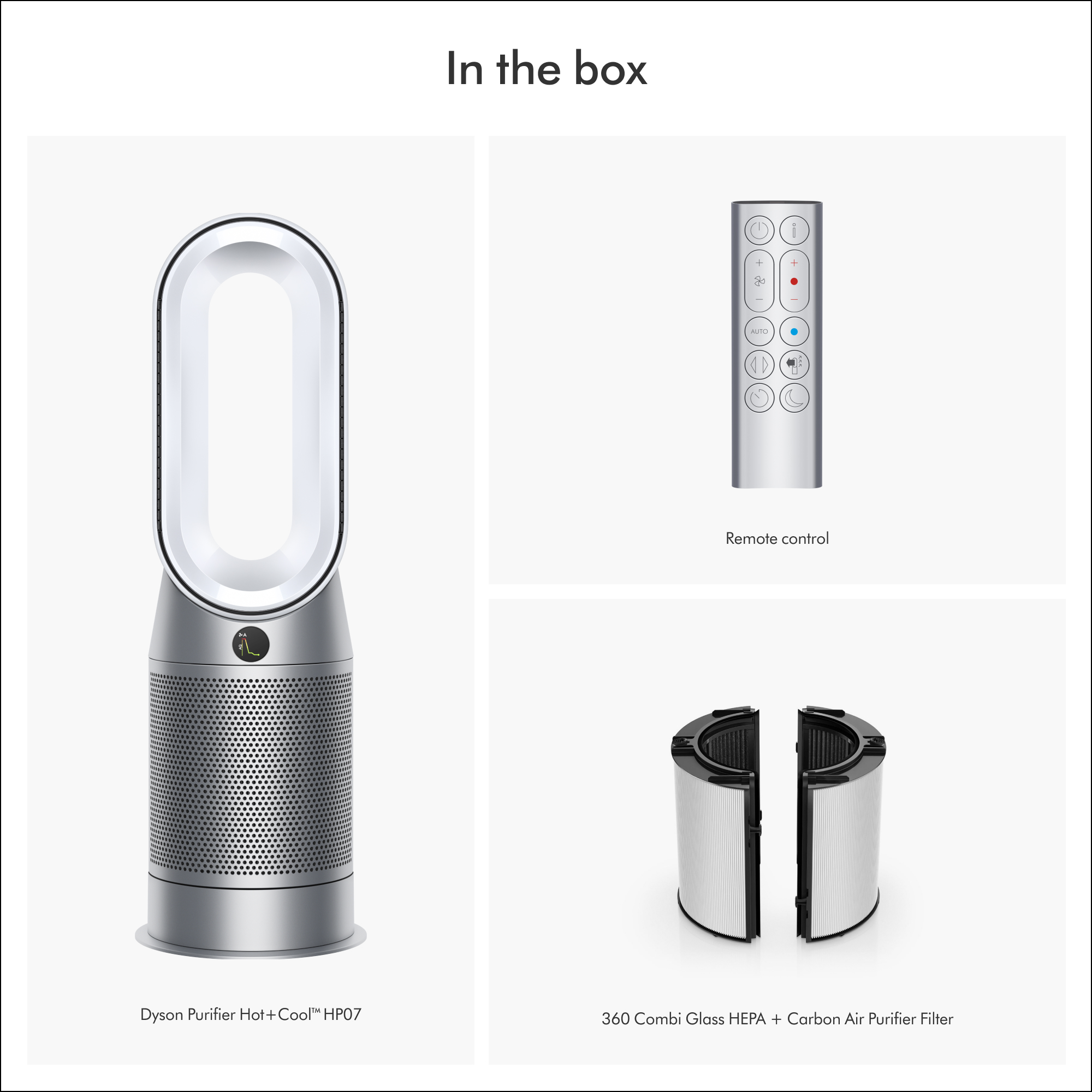Angle View: Dyson - Purifier Hot+Cool - HP07 - Smart Tower Air Purifier, Heater and Fan - White/Silver