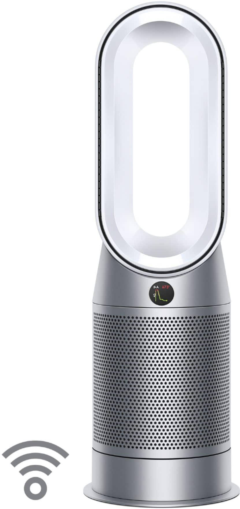 Front. Dyson - Purifier Hot+Cool - HP07 - Smart Tower Air Purifier, Heater and Fan - White/Silver.