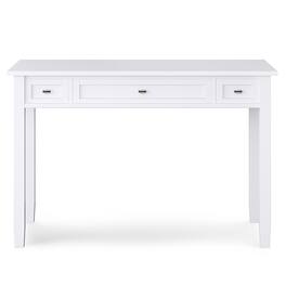 Simpli Home - Warm Shaker SOLID WOOD Transitional 48 inch Wide Writing Office Desk - White