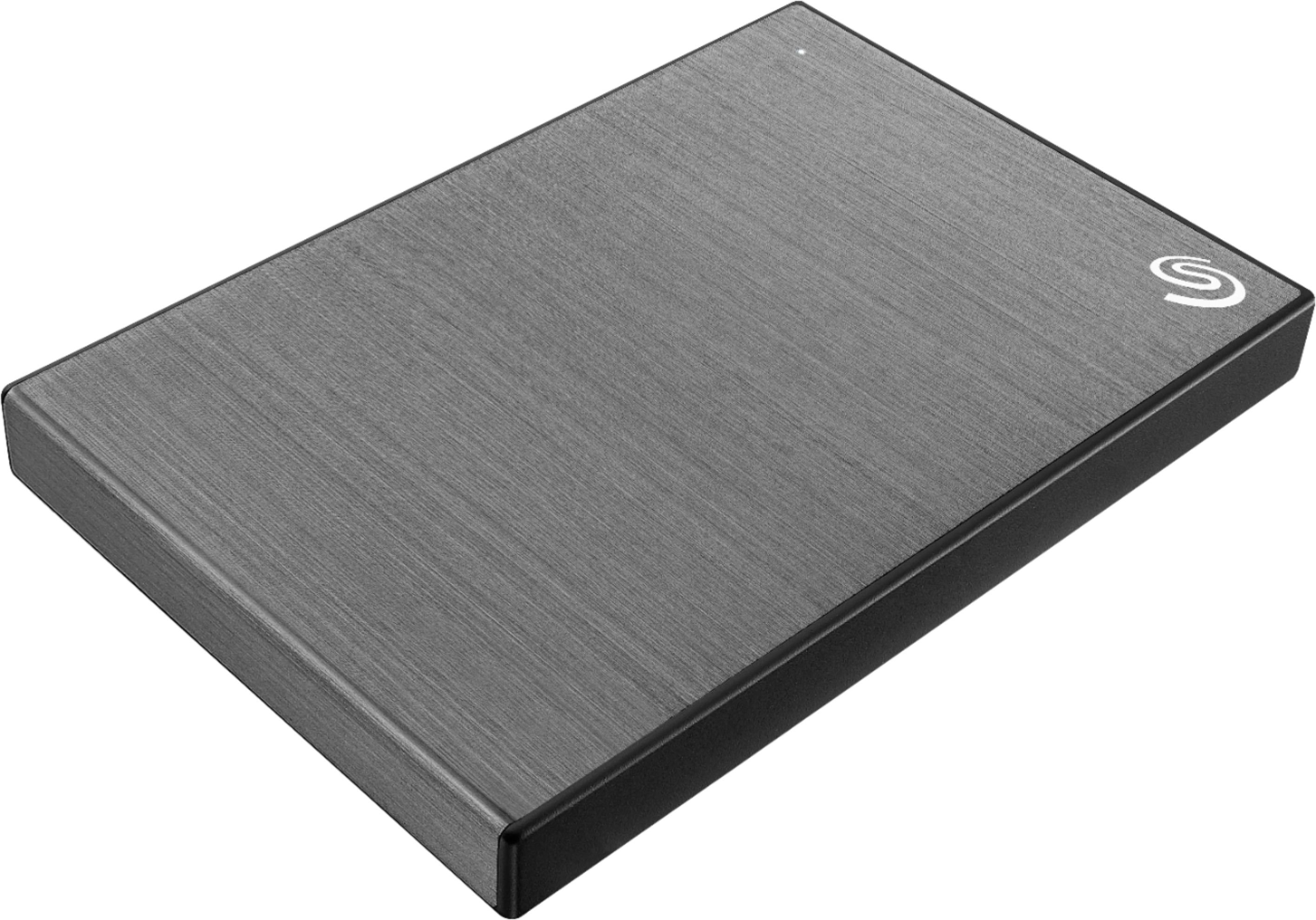 Angle View: Seagate - One Touch 1TB External USB 3.0 Portable Hard Drive with Rescue Data Recovery Services - Space Gray