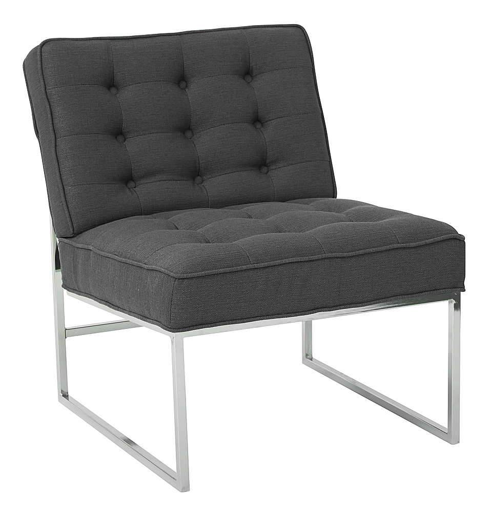 Angle View: OSP Home Furnishings - Anthony 26” Wide Chair with Chrome Base - Klein Charcoal