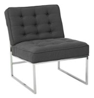 OSP Home Furnishings - Anthony 26” Wide Chair with Chrome Base - Klein Charcoal - Angle_Zoom