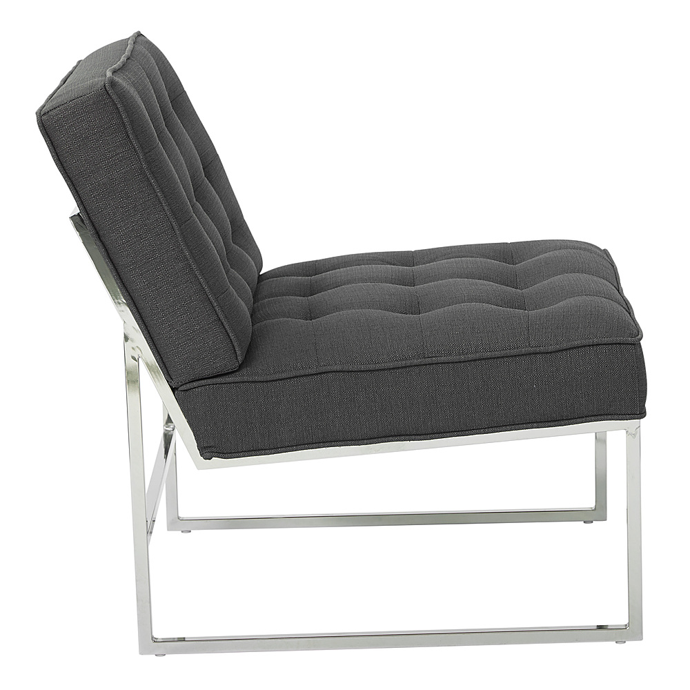 Left View: OSP Home Furnishings - Anthony 26” Wide Chair with Chrome Base - Klein Charcoal