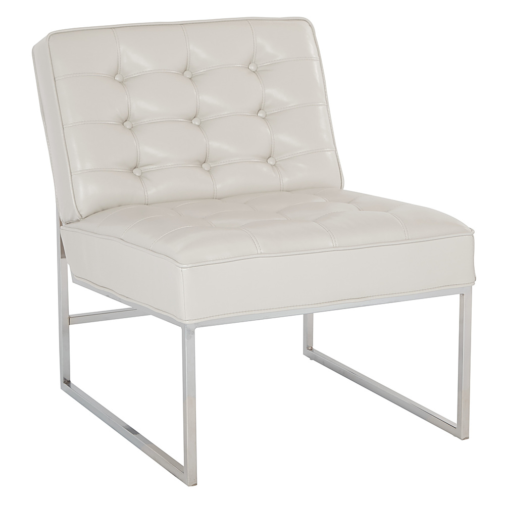 Angle View: OSP Home Furnishings - Anthony 26” Wide Chair with Chrome Base - Cream