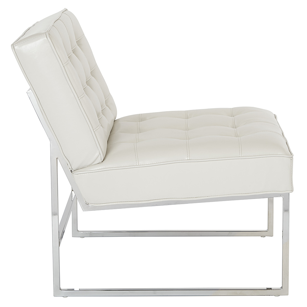 Left View: OSP Home Furnishings - Anthony 26” Wide Chair with Chrome Base - Cream