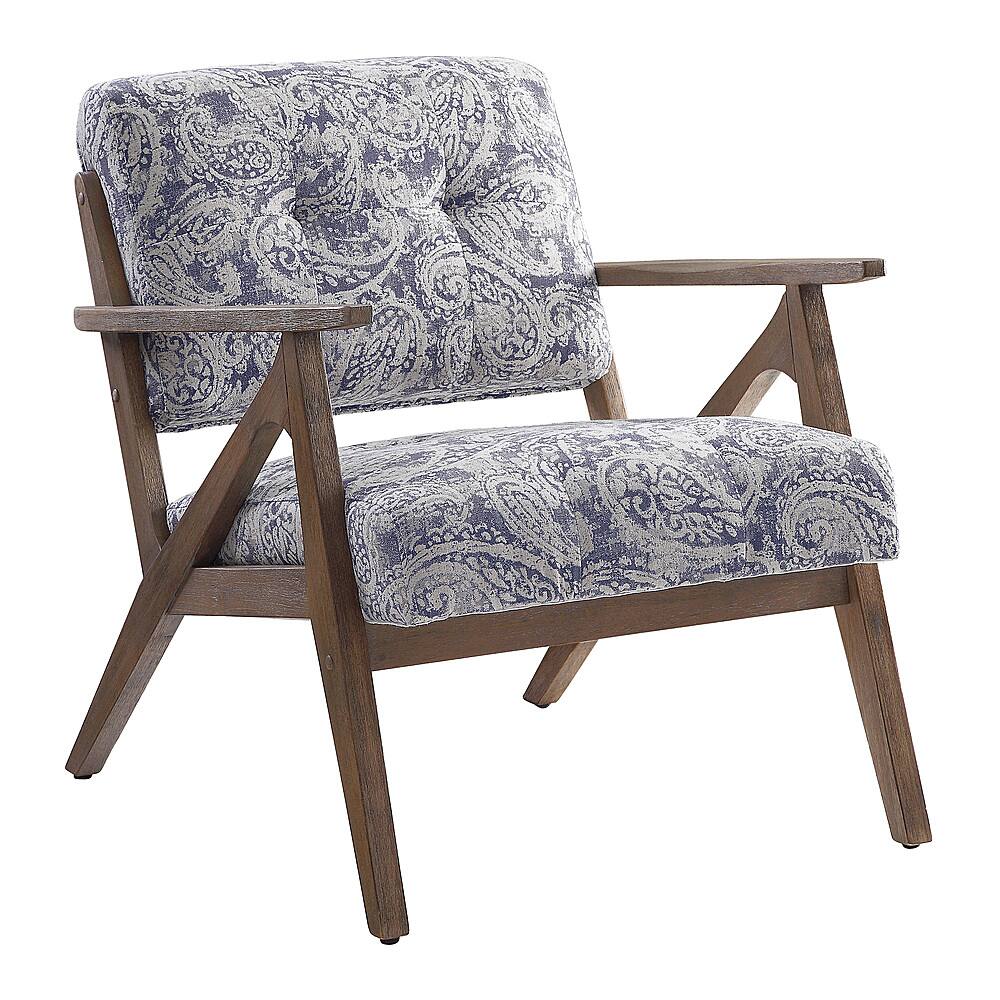 Angle View: OSP Home Furnishings - Reuben Arm Chair - Brown/Blue