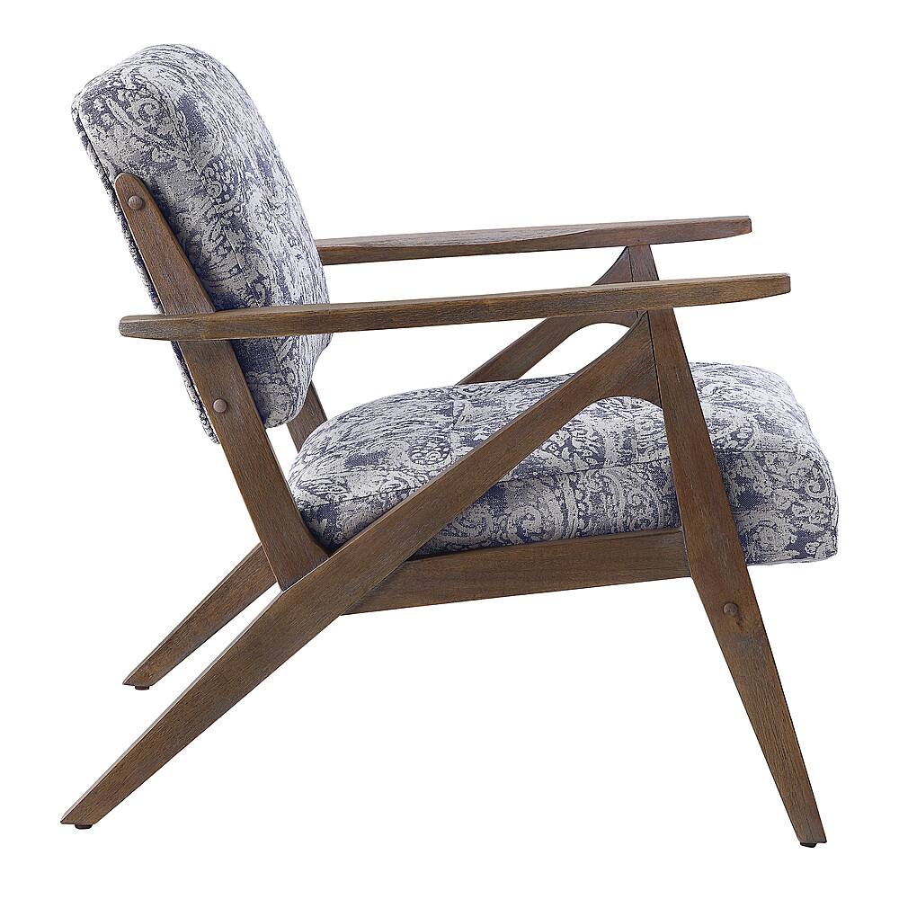 Left View: OSP Home Furnishings - Reuben Arm Chair - Brown/Blue