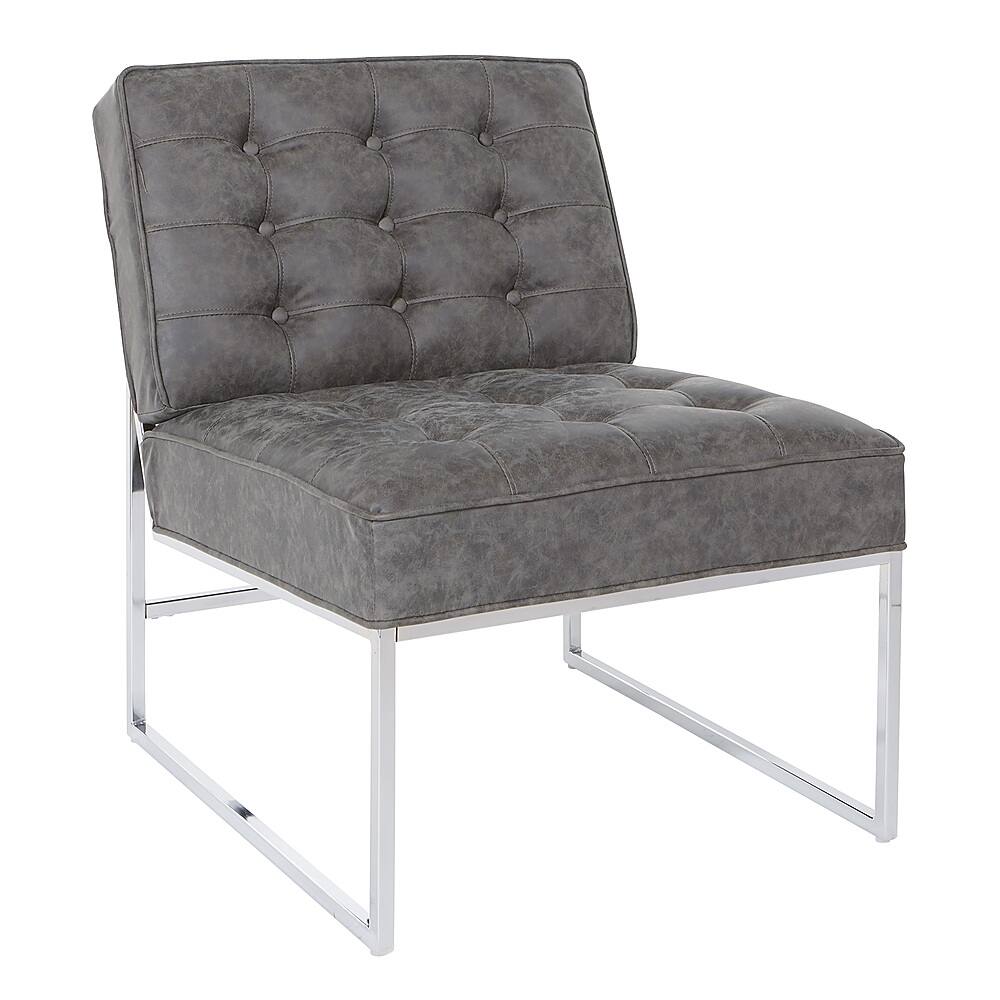 Angle View: OSP Home Furnishings - Anthony 26” Wide Chair with Chrome Base - Charcoal