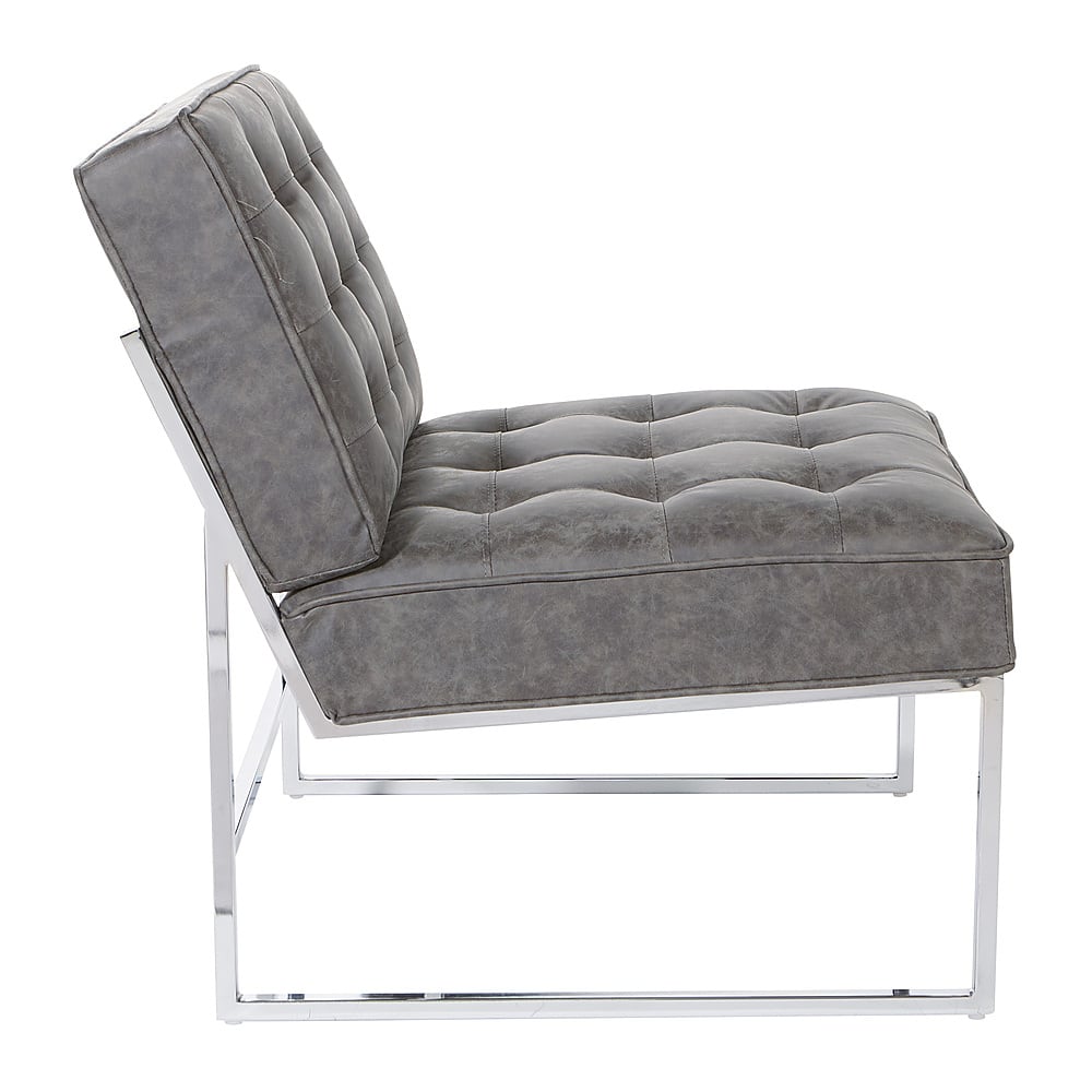 Left View: OSP Home Furnishings - Anthony 26” Wide Chair with Chrome Base - Charcoal