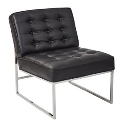OSP Home Furnishings - Anthony 26” Wide Chair with Chrome Base - Black - Angle_Zoom