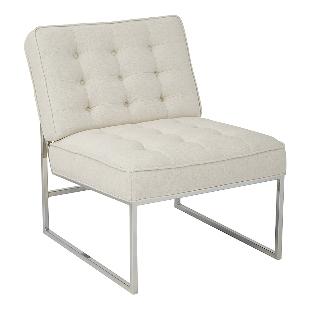 Angle View: OSP Home Furnishings - Anthony 26” Wide Chair with Chrome Base - Linen