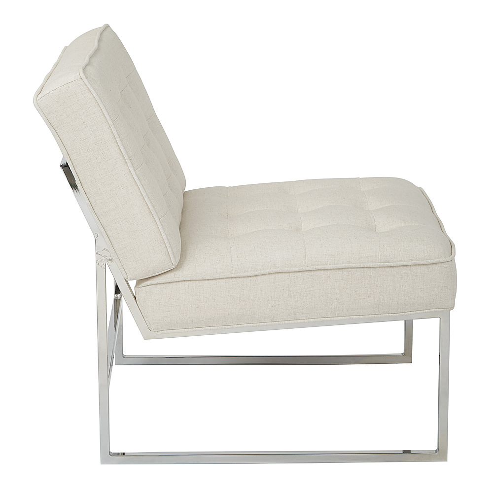 Left View: OSP Home Furnishings - Anthony 26” Wide Chair with Chrome Base - Linen