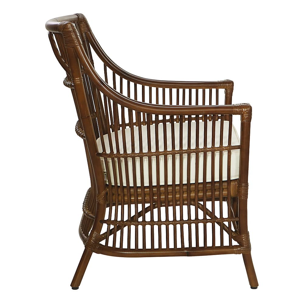 Left View: OSP Home Furnishings - Maui Chair - Cream/Brown