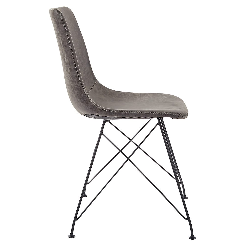 Left View: OSP Home Furnishings - Trenton Chair 2/CTN - Charcoal