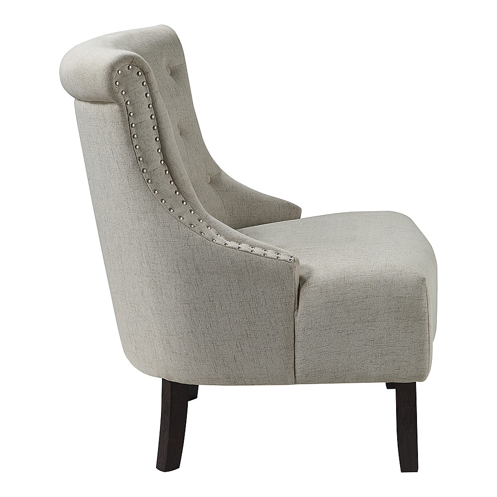 Left View: OSP Home Furnishings - Evelyn Tufted Chair in Fabric - Linen